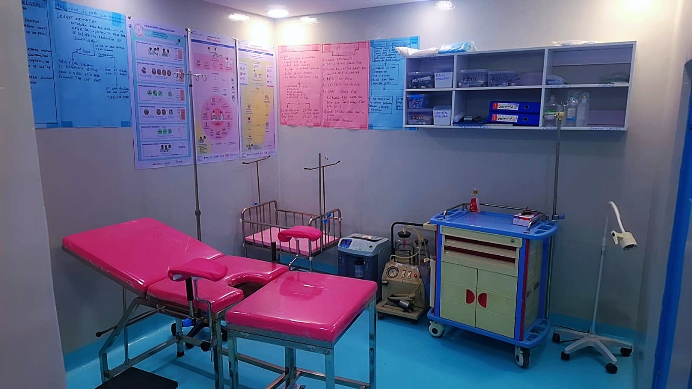 Maternity delivery room and clinical equipment at Novic Medical Hospital